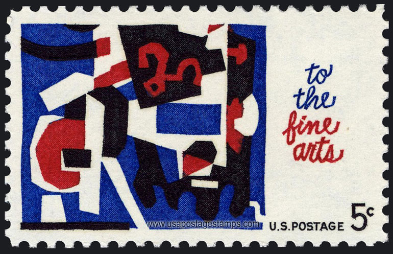 US 1964 Fine Arts ; Abstract Design by Stuart Davis 5c. Scott. 1259