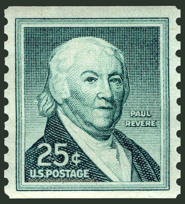 US 1965 Paul Revere (1735-1818) Coil 25c. Scott. 1059A