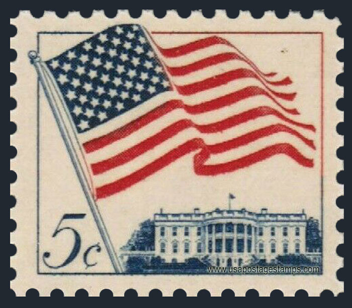 US 1966 50-Star United States Flag 5c. Scott. 1208a