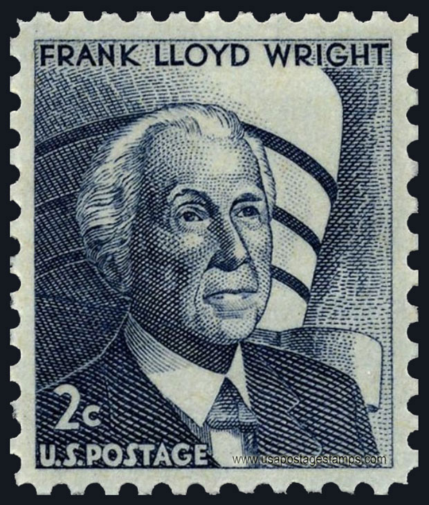 US 1966 Architect Frank Lloyd Wright 2c. Scott. 1280