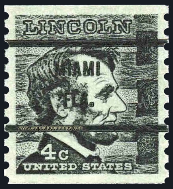 US 1966 Abraham Lincoln (1809-1865), Coil 4c. Scott. 1303a
