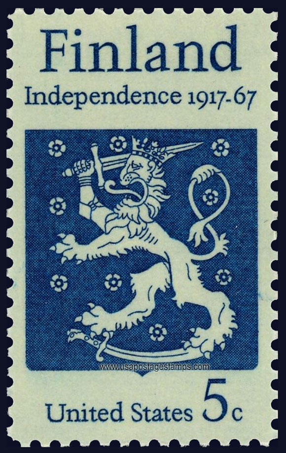 US 1967 50th Anniversary of Finnish Independence 5c. Scott. 1334
