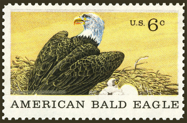 US 1970 American Bald Eagle ; Natural History 6c. Scott. 1387