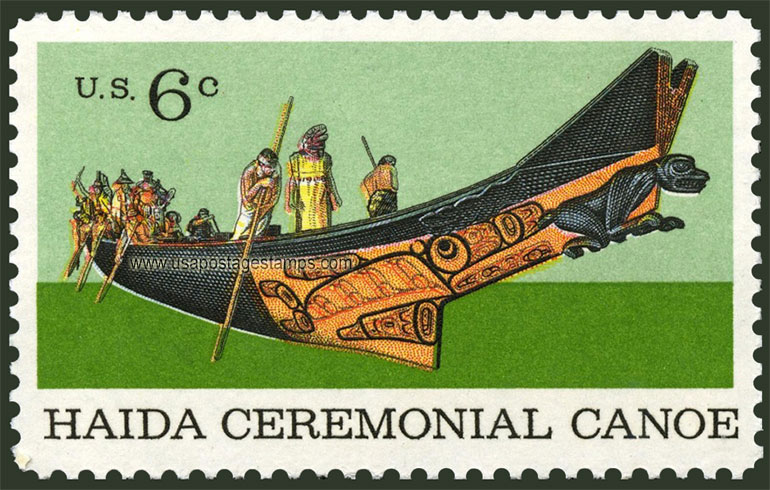 US 1970 Haida Ceremonial Canoe ; Natural History 6c. Scott. 1389