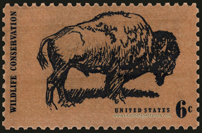 US 1970 American Bison ; Wildlife Conservation 6c. Scott. 1392