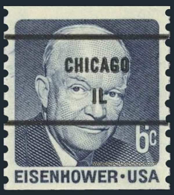 US 1970 David Dwight Eisenhower ; Coil 6c. Scott. 1401a