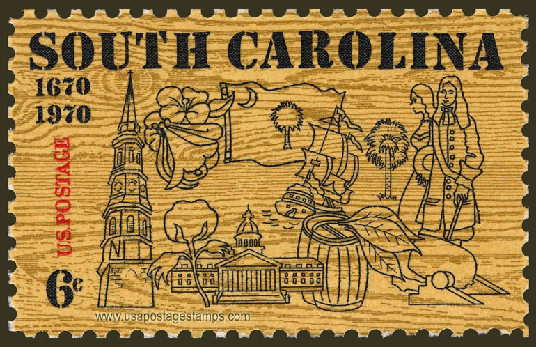 US 1970 300th Anniversary of South Carolina 6c. Scott. 1407