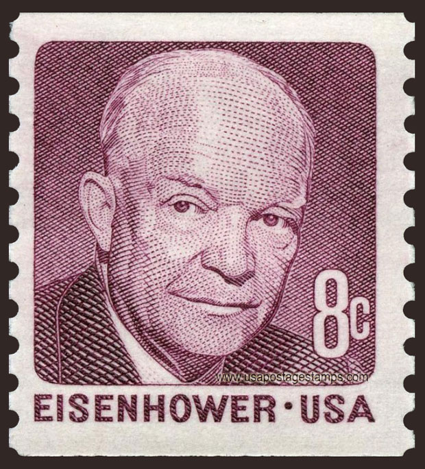 US 1971 David Dwight Eisenhower (1890- 1969) Coil 8c. Scott. 1402