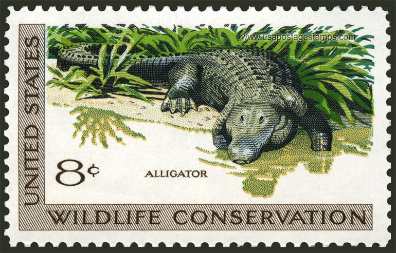 US 1971 American Alligator ; Wildlife Conservation 8c. Scott. 1428