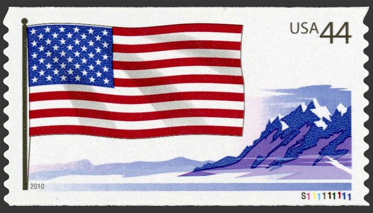 US 2010 American Flag : Flags of Our Nation ; Coil 44c. Scott 4303