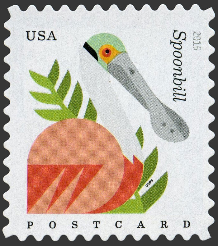 US 2015 Roseate Spoonbill : Coastal Birds 35c. Scott. 4993