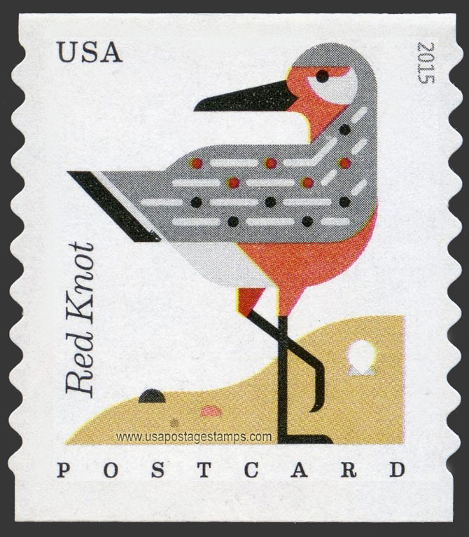 US 2015 Red Knot : Coastal Birds ; Coil 35c. Scott. 4997