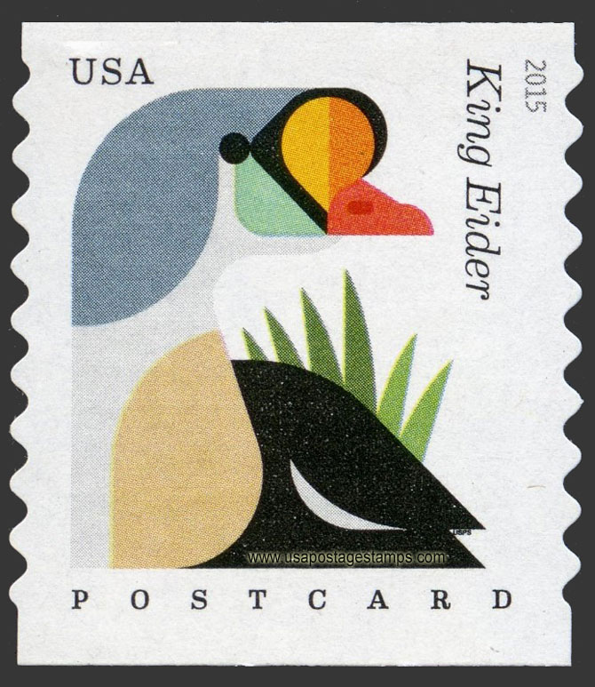 US 2015 King Eider : Coastal Birds ; Coil 35c. Scott. 4998