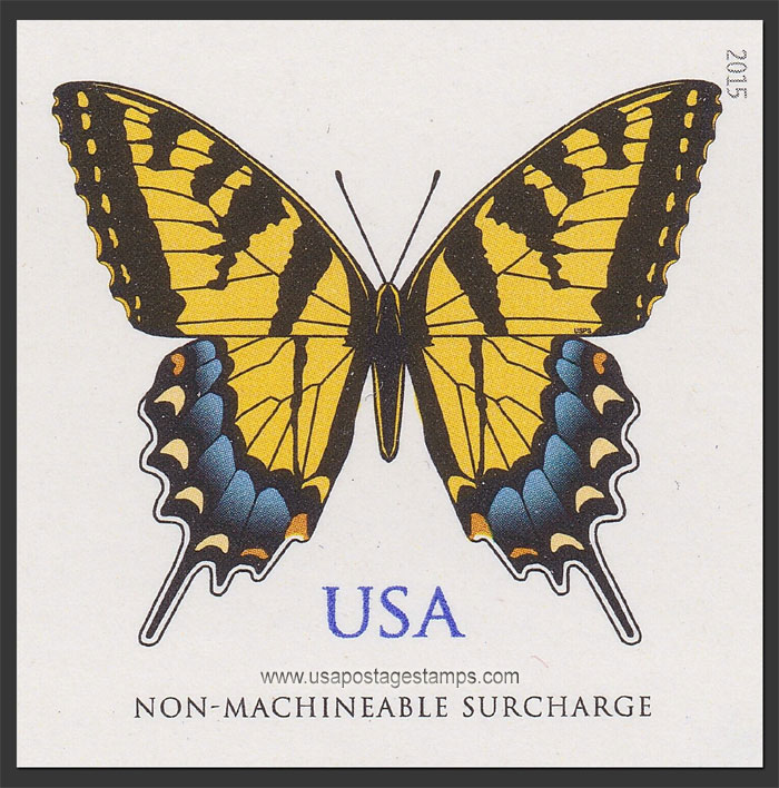 US 2015 Eastern Tiger Swallowtail Butterfly ; Imperf. 71c. Scott. 4999a