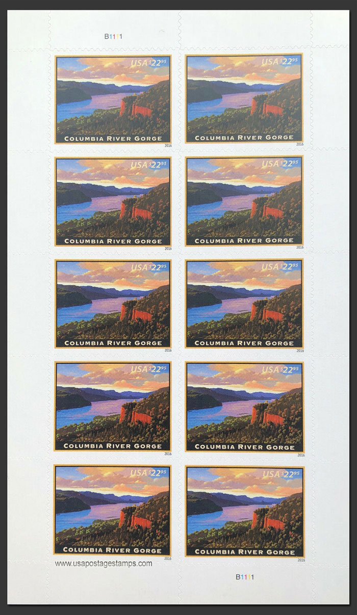 US 2016 Columbia River Gorge ; Imperf. $22.95x10 Scott. 5041MS