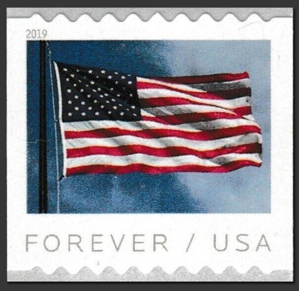 US 2019 U.S. Flag APU Coil 55c. Scott. 5342