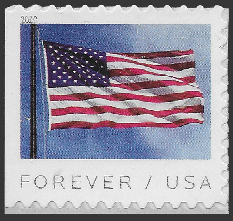 US 2019 U.S. Flag from APU Booklet 55c. Scott. 5344