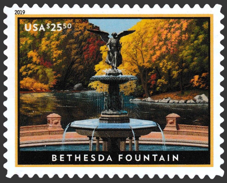 US 2019 Bethesda Fountain, Central Park, NY $25.50 Scott. 5348