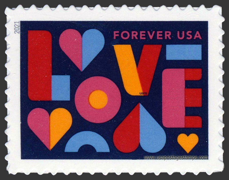 US 2021 'Love' 55c. Scott. 5543
