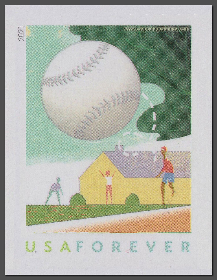 US 2021 Baseball : Backyard Games ; Imperf. 55c. Scott. 5631a
