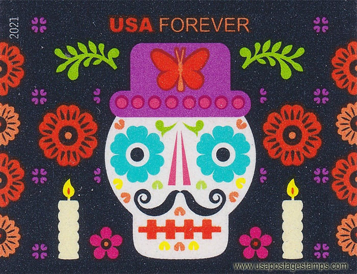 US 2021 Day of the Dead Festival ; Imperf. 58c. Scott. 5641a