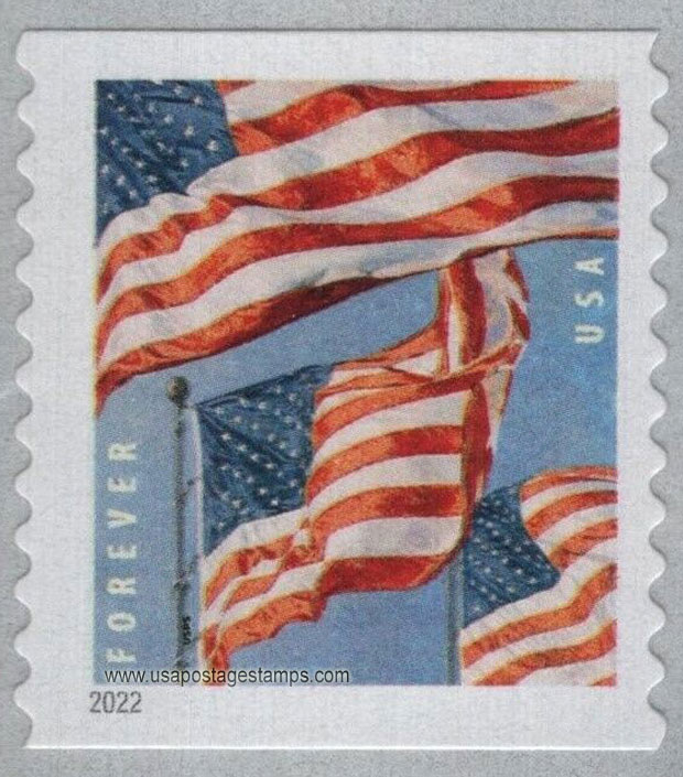 US 2022 Flag of USA ; Coil 58c. (FOREVER º) Scott. 5655