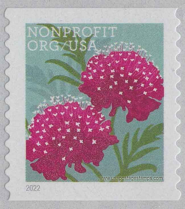 US 2022 Scabiosas ; Butterfly Garden Flowers 5c. (Nonprofit Org ) Scott. 5665