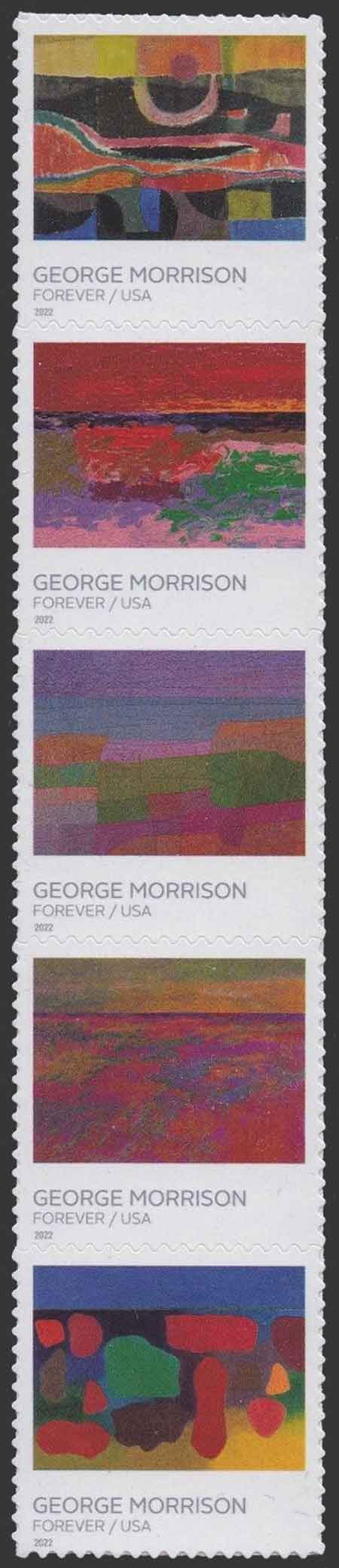 US 2022 George Morrison's Paintings ; Se-tenant 58c.x5 Scott. 5692b