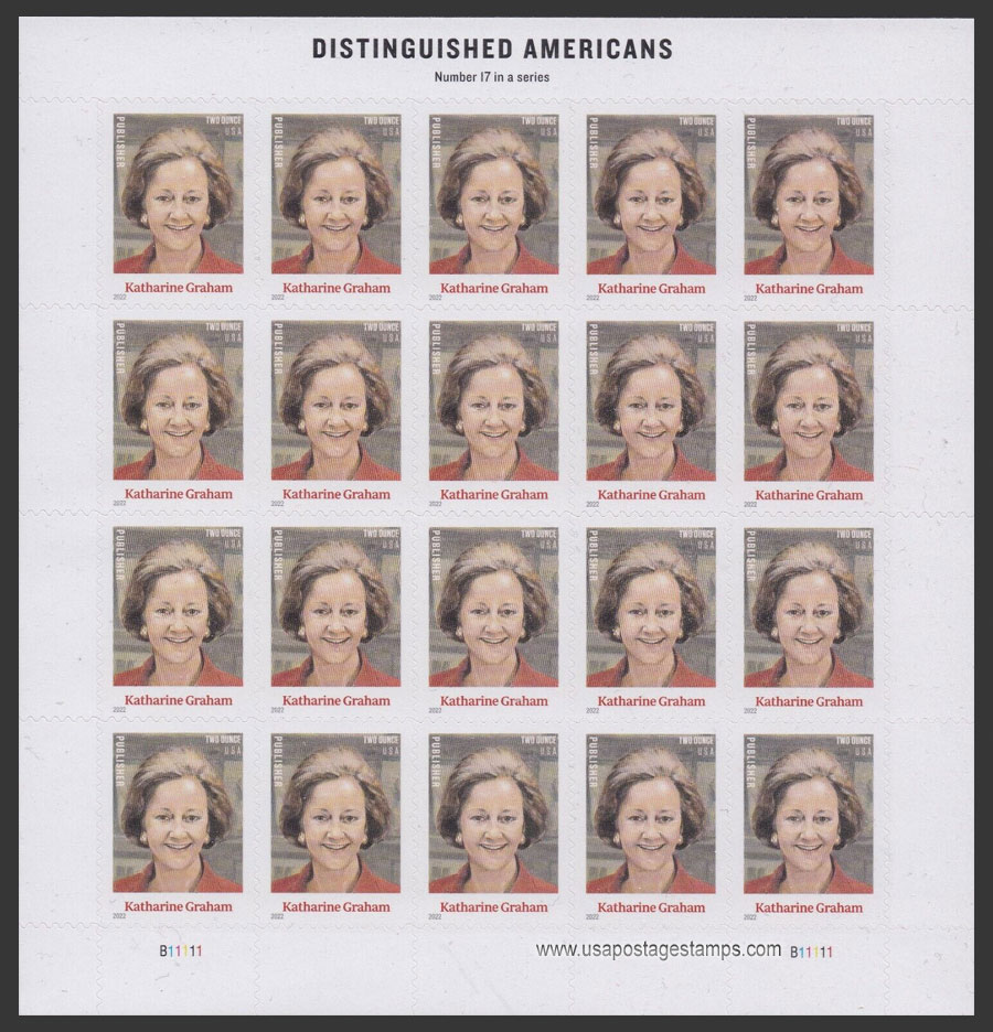 US 2022 Katharine Meyer Graham ; Full Sheet 78c.x20 Scott. 5699MS