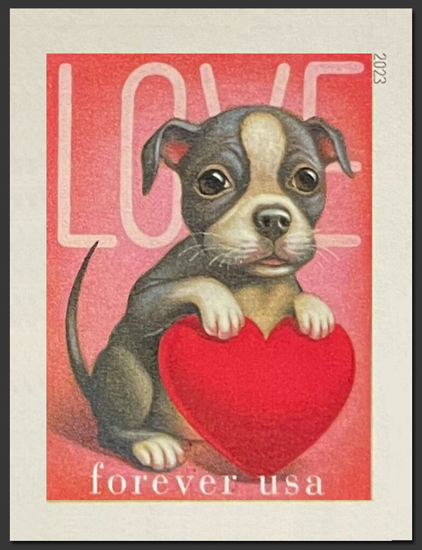 US 2023 Love : Puppy ; Imperf. 60c. Scott 5746a