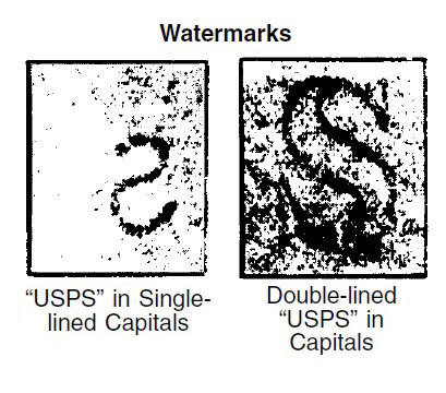 US 1900 stamps USPS Double-lined Watermark