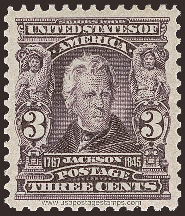US 1v Andrew Jackson (1767-1845) 3c. Scott. 302