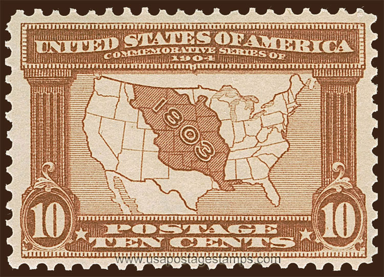 US 1904 Louisiana Purchase Exposition 'Map' 10c. Scott. 327