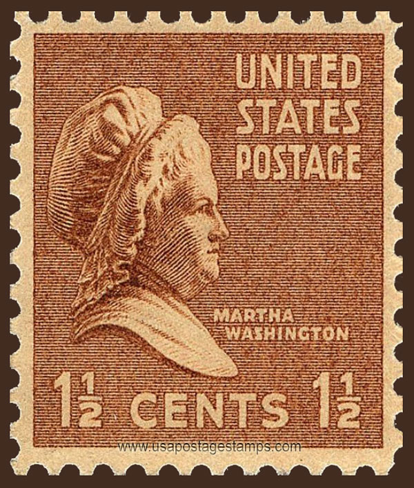 US 1938 Martha Dandridge Custis Washington (1731-1802) 1c. Scott. 805