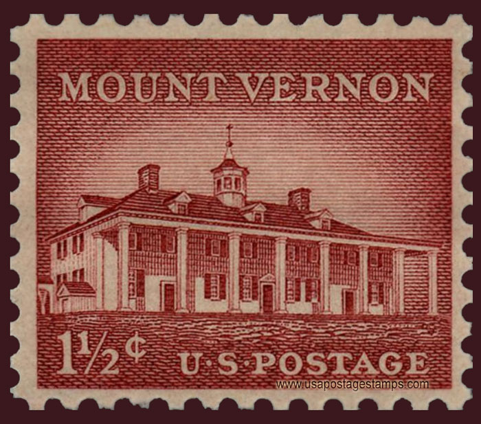 US 1956 Mount Vernon (1758) 1c. Scott. 1032