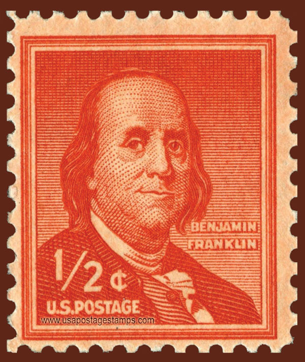 US 1958 Benjamin Franklin (1706-1790) c. Scott. 1030a
