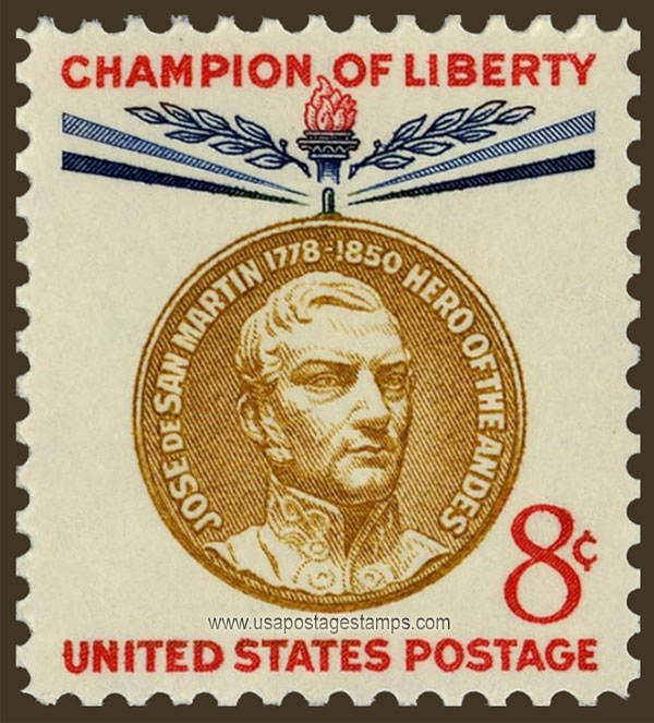 US 1959 Jos de San Martn ; Champion of Liberty 8c. Scott. 1125
