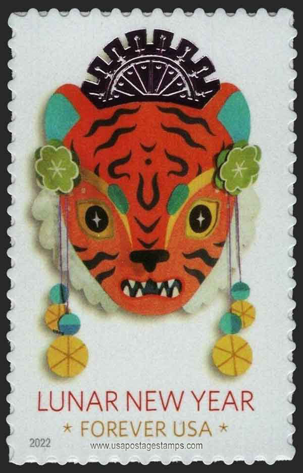 US 2022 Lunar New Year ; Year of the Tiger 58c. (FOREVER ) Scott. 5662